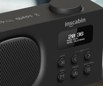 Inscabin P2 Nešiojamų DAB/DAB+ FM Skaitmeninis Radijas/Belaidis Garsiakalbis su Bluetooth/Dual Žadintuvas/Įkraunama Baterija