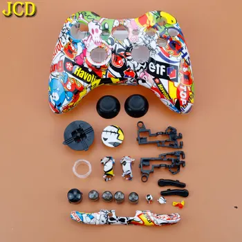 JCD XBox 360 Belaidžiai Žaidimų Valdiklis Sunku Atveju Gamepad Apsauginį Korpuso Dangtelį, Pilnas Komplektas W/ Mygtukai Analog Stick Buferiai