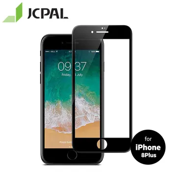 JCPAL Presever Stiklo Screen Protector, iPhone 8 Plius su 9H lygio scratch apsauga Anti-pirštų atspaudų Lengva įdiegti 51447