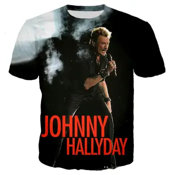Johnny Hallyday Marškinėliai Roko Marškinėlius 3D Spausdinimo Unisex Atsitiktinis Streetwear Hip-Hop Tee Marškinėliai Homme Drabužių Viršūnes Camiseta Hombre 5XL