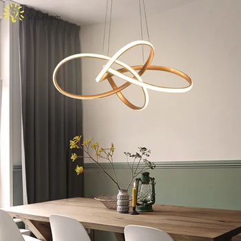 Juoda/aukso modernios led pakabukas liustra svetainė valgomasis virtuvė posėdžių salėje, baras, kavinė interjero apšvietimo šviestuvo