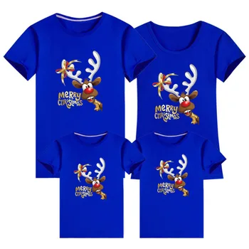 Kalėdų Šeimos Atrodyti T-Shirt Komplektus Šeimos Drabužius Elnias Naujųjų Metų Atitikimo Komplektus Tėvas, Motina, Sūnus, Dukra, Mama, Man Vaikas