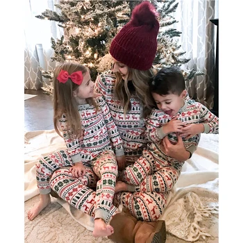 Kalėdų Šeimos Pižama, Motina, Tėvas, Duktė, Sūnus Kalėdos Sleepwear Drabužių Rinkinys Suaugusiems Vaikams Atitikimo Šeimos Komplektus Mamytė ir Man