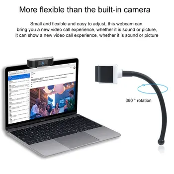 Kamera 1080p PC Web kamera 4k USB plug ir play Vaizdo Kamera su mikrofonu sukasi mini web kamera, kameros darbo ir gyventi