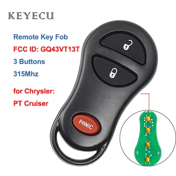 Keyecu 3 Mygtukai imobilizavimo Nuotolinio Automobilio Raktas Fob 315Mhz už Chrysler PT Cruiser 2001 2002 2003 2004 2005 FCC ID: GQ43VT13T