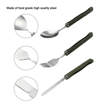 Lauko kempingas virtuvės nešiojamas mini stalo įrankių rinkinys, lyginimo stalo įrankių rinkinį su šaukštu, šakutė peilis kempingas peiliai