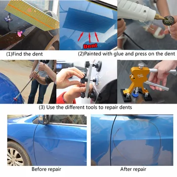 LDR Įrankiai Automobilių Paintless Dent Removal Tools Aukštos Kokybės Skaidrių Plaktukas Dent Kamščiatraukis Skirtukus, Kėbulo Remontas Rankinių Įrankių Rinkinys