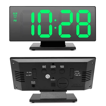 LED Laikrodis Veidrodėliai Skaitmeninis Naktį Žibintai Žiūrėti Lentelėje Elektroninių Atidėti Darbalaukio Ekranas Didelis Despertador Apdailos USB