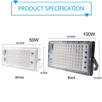 LED Potvynių Šviesos 50W 100W led Prožektorius šaltas šiltas RGB AC220V 240V LED Lempą vandeniui IP65 led prožektoriai, lauko Apšvietimas