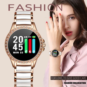 LIGE Luxury Smart Watch Moterų Keramikos Laikrodžiai, Skirta 