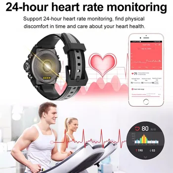 LIGE Smart Watch Vyrų Širdies ritmas, kraujospūdžio Stebėsenos IP68 Vandeniui Muzikos Smartwatch Lauko Sporto Žiūrėti Xiaomi 