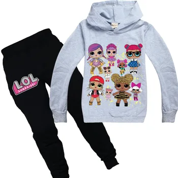 LoL suprise Originalus Vaikų Rinkiniai Hoodies kelnes lol lėlės poilsiu sportwear Bamblys Mergina Drabužius Sportinis Kostiumas Tracksuit