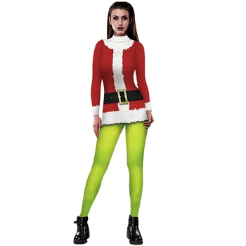 Mados Kalėdų Santa Grinch Kostiumai Poison Ivy 3D Atspausdintas Kostiumai Bodysuit Anime Cosplay Kostiumų Eksploatacinių savybių Drabužiai