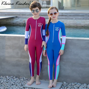 Maudymosi Kostiumas Vaikams UPF50 UV Apsauga ilgomis Rankovėmis Vaikai Nardymo Kostiumas Paauglių Mergaičių, Berniukų Naršyti Kostiumai Vaikų maudymosi kostiumėlį
