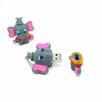 Mielas dramblys usb flash drive disk 4gb 8gb 16gb 32gb animacinių filmų Dumbo Pen ratai asmeninį memory stick pendrive kūrybos dovana