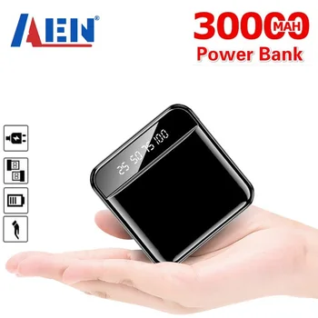 Mini 30000mAh Galia Banko Nešiojamų Telefono Įkroviklį, Lauko Kelionių Powerbank LED Šviesos Poverbank LCD Skaitmeninis Ekranas Smartfon