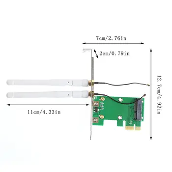 Mini PCI-E, PCI-E Adapterį Konverteris Belaidžio Wifi Adapteris Su 2dB Antena wifi Imtuvas Tinklo Kortelės Adapteris