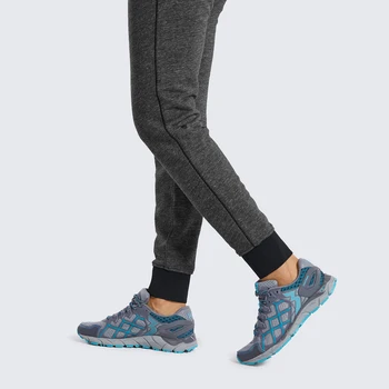 Moterų Medvilnės Raišteliu Sweatpants Elastinga Juosmens Jogger Treniruotės Bėgiojimo Kelnės su Kišenėmis-29 cm