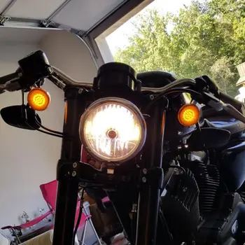 Motociklo Kulka Posūkio Signalo Lemputė Lemputė 1156 1157 Balta/Gintaro LED Įdėklai Šviesos Moto Harley Sportster Dyna FLSTF