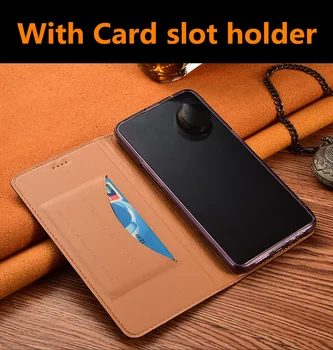Natūralios odos magnetinio mobiliojo telefono atveju, jei kortelės turėtojas padengti Motorola Moto G8 Galia Lite/Moto G8 Galia dėklas atveju stendas