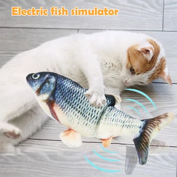 Nauja 30CM Elektroninių Naminių Kačių Modeliavimas Žuvų Žaislas USB Baterijos Įkrovimas Katė Kramtomoji Žaisti Žaislo Kramtymas Prekių Dropshiping