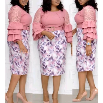 Nauja afrikos spausdinti suknelės moterims 2020 vetement femme afrikos ponios suknelė heidi bazin dashiki dizaineris ankara plius dydis suknelė festa