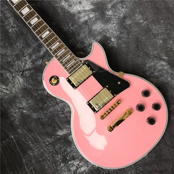 Naujas CUSTOM SHOP standartas užsakymą elektrinė gitara, raudonmedžio fingerboard, rožinė gitara, nemokamas pristatymas