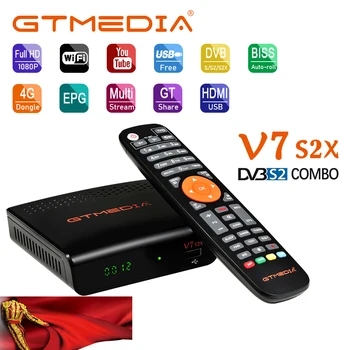 Naujausias GTmedia V7 S2X DVB-S2 Palydovinis Imtuvas Maitinamas GTmedia V7S HD Receptorių Su USB Wifi Anteną, nr. programą įtraukti Ispanija