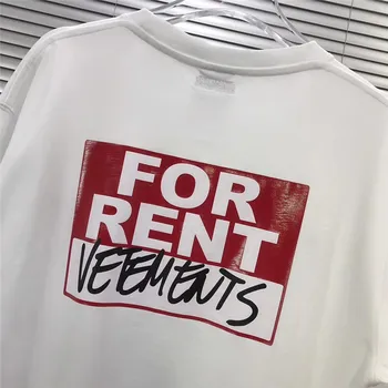 Negabaritinių Vetements marškinėliai Vyrams, Moterims, Negabaritinių Atsitiktinis Raudonomis Raidėmis NUOMA 1:1 Aukštos Kokybės Siuvinėjimo Vetements t-shirts