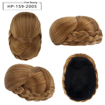 Nemokama Grožio Sintetinių Plaukų Pintas Įrašą Plaukų Bun Chignon Hairpieces Moterų Spurgos Roller Bun Šviesūs, Ruda Juoda Atsparus Karščiui