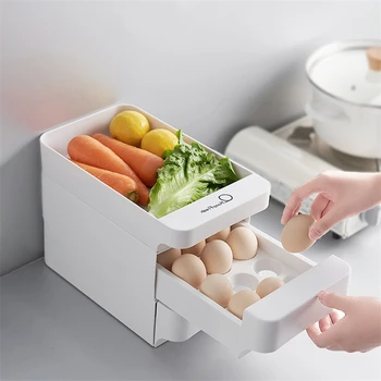 NEPAPRASTAI Virtuvės Krovimas Kiaušinių Dėžutės Šaldytuvo Lentynos, Stalčių talpinimo Multi-layer Kiaušiniai Stovo Laikiklį Virtuvės Maisto Konteineryje
