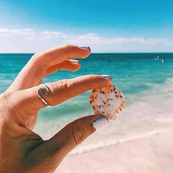 Nerūdijančio plieno žiedas Paprastas Dizainas Jūros Bangų Žiedai Ocean Surf Aukso Žiedas Žiedas Papuošalai Moterims žiedai mergaičių Papuošalai moterims