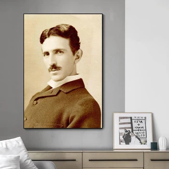 Nuostabi Nikola Tesla Portretas Meno Tapybos Drobės Plakatai ir Spausdina Sienos Meno Nuotrauką Namų Dekoro (be Rėmelio)