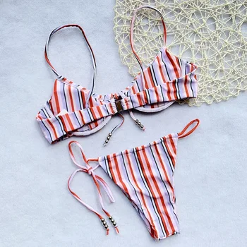 OMKAGI Prekės ženklų maudymosi Kostiumėliai Moterims Seksualus Spausdinti Underwire Bikini Push Up maudymosi kostiumėlį Biquini Plaukimo Kostiumas Paplūdimio Bikini 2019 Mujer