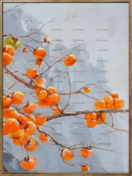Oranžiniai Persimonai Plakatas Sienos Meno Apdailos abstrakčiosios Tapybos Menininko Namų Apdailos Drobė, Tapyba, Miegamojo Kambarį