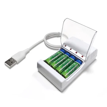 PHOMAX smart 4-Lizdas, USB laidas, Greito Įkrovimo Baterija, Įkroviklis, Trumpo Jungimo Apsauga AAA/AA Įkraunamos Baterijos