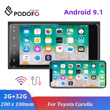 Podofo Android 9.1 Automobilio Multimedijos Grotuvas, GPS, automobiliniai Radijo imtuvai (2 Din 7