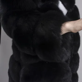 QIUCHEN PJ8078 didysis išpardavimas NEMOKAMAS PRISTATYMAS moterų žiemos nekilnojamojo fox fur coat ilgomis rankovėmis fox fur coat žiemą aukštos kokybės