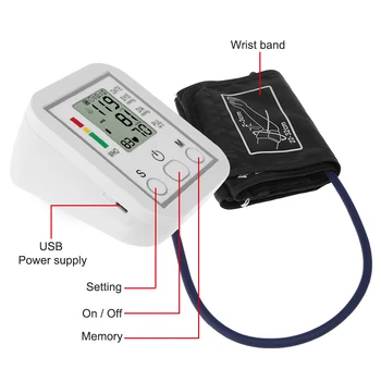 Rankos Automatinis kraujospūdžio matuoklis BP Sphygmomanometer Slėgio Matuoklis Kamertonas ' Matavimo Arterinis kraujo Spaudimas Sveikatai Stebėti