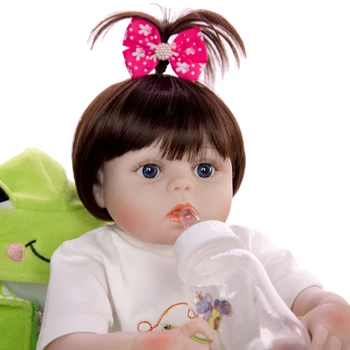 Realus Reborn Baby Doll Girl 49 cm Rankų darbo Gryno Silikono, viso Kūno, Kūdikių Lėlės Žaislas Gali Vonia Vaikas Dovanos Miegą Partneris
