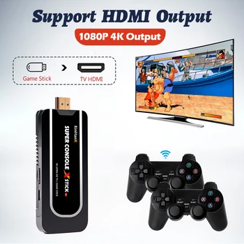 Retro 4K HD TV Vaizdo Žaidimų Konsolę Su 50000 Žaidimai Su 2.4 G Dual Valdytojai Mini WIFI Super Konsolės X-Stick PSP/N64/DC/PS1