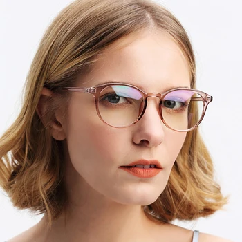 Retro vintage, skaidraus lęšio Anti-mėlyna šviesa taurės Moterų Skaidrus Apvalus prekės Akiniai, optiniai akinių rėmeliai oculos