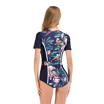 Rushguard maudymosi kostiumėlį vientisas Kostiumai Moterų Plaukimo Kostiumas Rankovės 2020 Užtrauktukas Banglenčių Maillot De Bain Une Femme Gabalas, Plius Dydis xxl