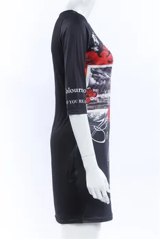 S-5XL Didelio Dydžio Suknelė Vasaros Seksualus Slim Bodycon Gėlių 3D Spausdinimo Suknelė Moterų Laiške Mini Šaliai, Suknelės, Plius Dydis Moterų Drabužiai