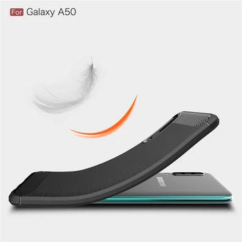 SFor Samsung Galaxy A50 Atveju Anglies Pluošto Bumper Case For Samsung Galaxy A50 Silikono Guma Telefono Dėklai Samsung A50 Dangtis