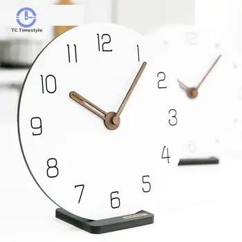 Sieninis Laikrodis Modernus Minimalistinio Šiaurės Kambarį Miegamasis Išjungti ClockHome Kūrybos Stalo, Staliniai Laikrodžiai, Papuošalai