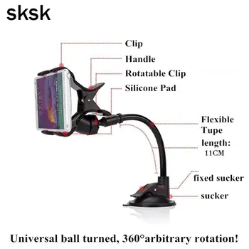 SKSK Universalus 360 Laipsnių Sukimosi siurbtukas ABS Automobilinis Telefono Laikiklis iPhone Samsung Automobilių Langų Stiklų Mount Turėtojas