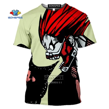 SONSPEE 3D Atspausdintas Dorohedoro vyriški T-shirt Siaubo Anime, Manga Marškinėlius Vasaros trumpomis Rankovėmis Harajuku Marškinėliai Kaukolės Kaukę Atsitiktinis Tees