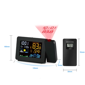 Spalvinga Ekrano Projekcijos Žadintuvas Oras Stotis Digital Data Atidėjimo Funkcija Projektorius Su Temperatūros Laiko Projekcija