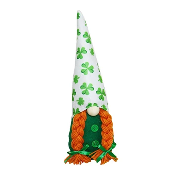St Patriko Diena Tomte Gnome Airijos Shamrock Dobilų Elf Pliušinis Žaislas atneša laimę Puikus Plushie Puiki Dovana šeimos